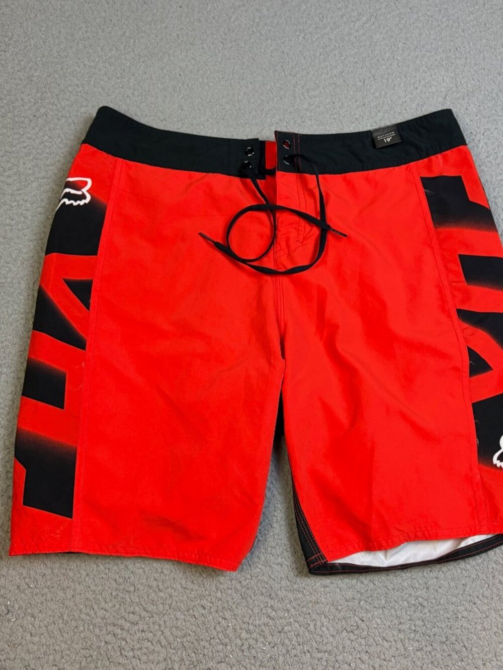 Fox Racing Board Shorts Mens Size 34 Red Drawstring Swim Beach Outdoors